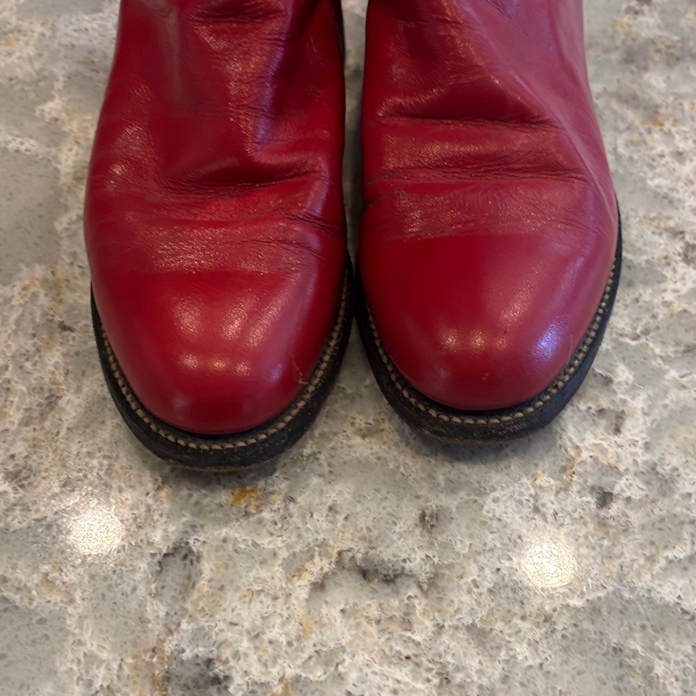 Justin Boots Red Heeled Women's Boots 4A - Picture 7 of 8